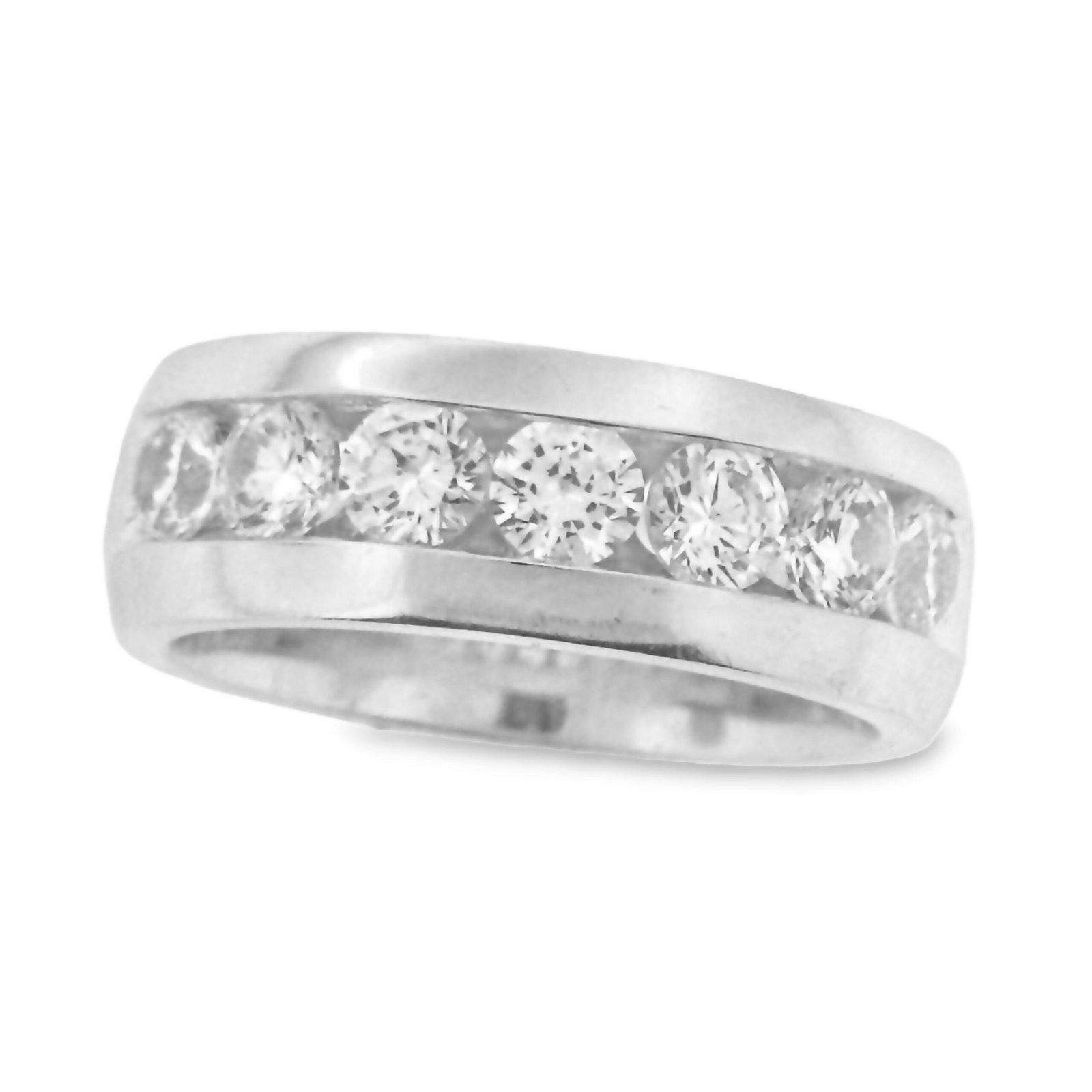 White Gold Channel-Set Diamond Band