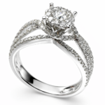 Twisted Split-Shank Accents Diamond Engagement Ring
