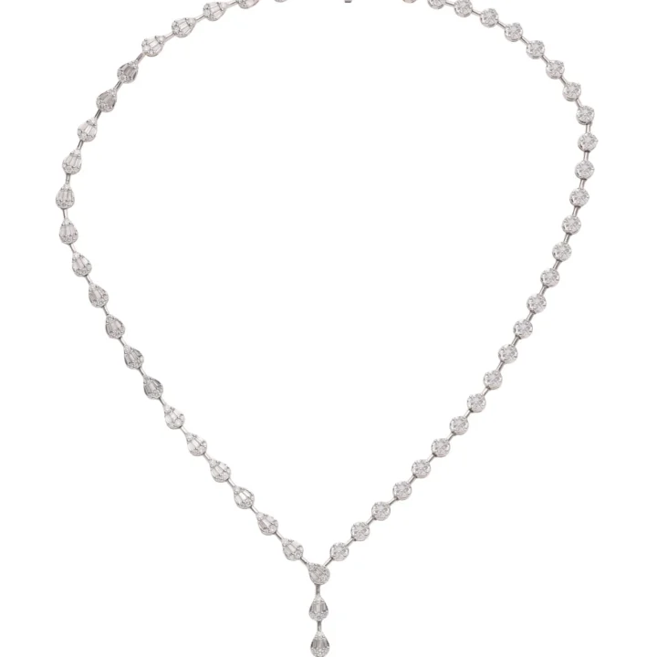 Multi-Shape Diamond Teardrop Y-Necklace