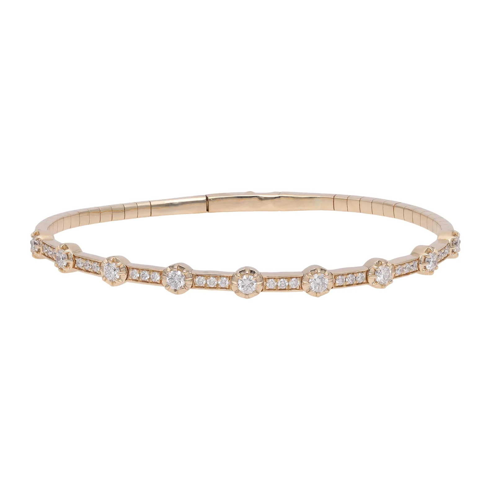 Diamond Station Flexi Bangle Bracelet