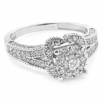 White Gold Double Halo Diamond Engagement Ring