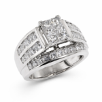 Princess-Cut Diamond Cluster Engagement Ring