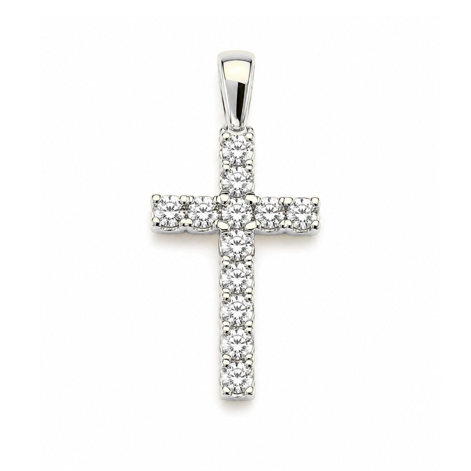 White Gold Diamond Cross Pendant