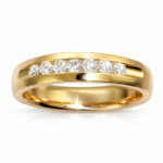 Yellow Gold Channel-Set Diamond Engagement Band