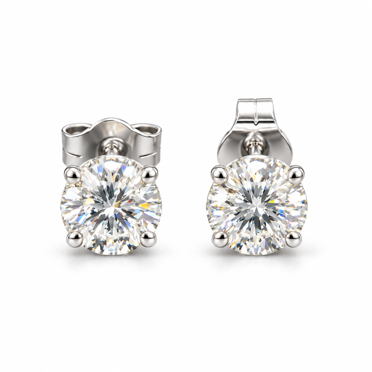 14KT DEF/VVS–VS Diamond Stud Earrings - Image 8