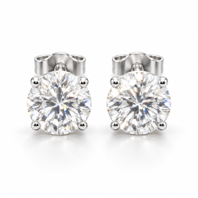 14KT DEF/VVS–VS Diamond Stud Earrings